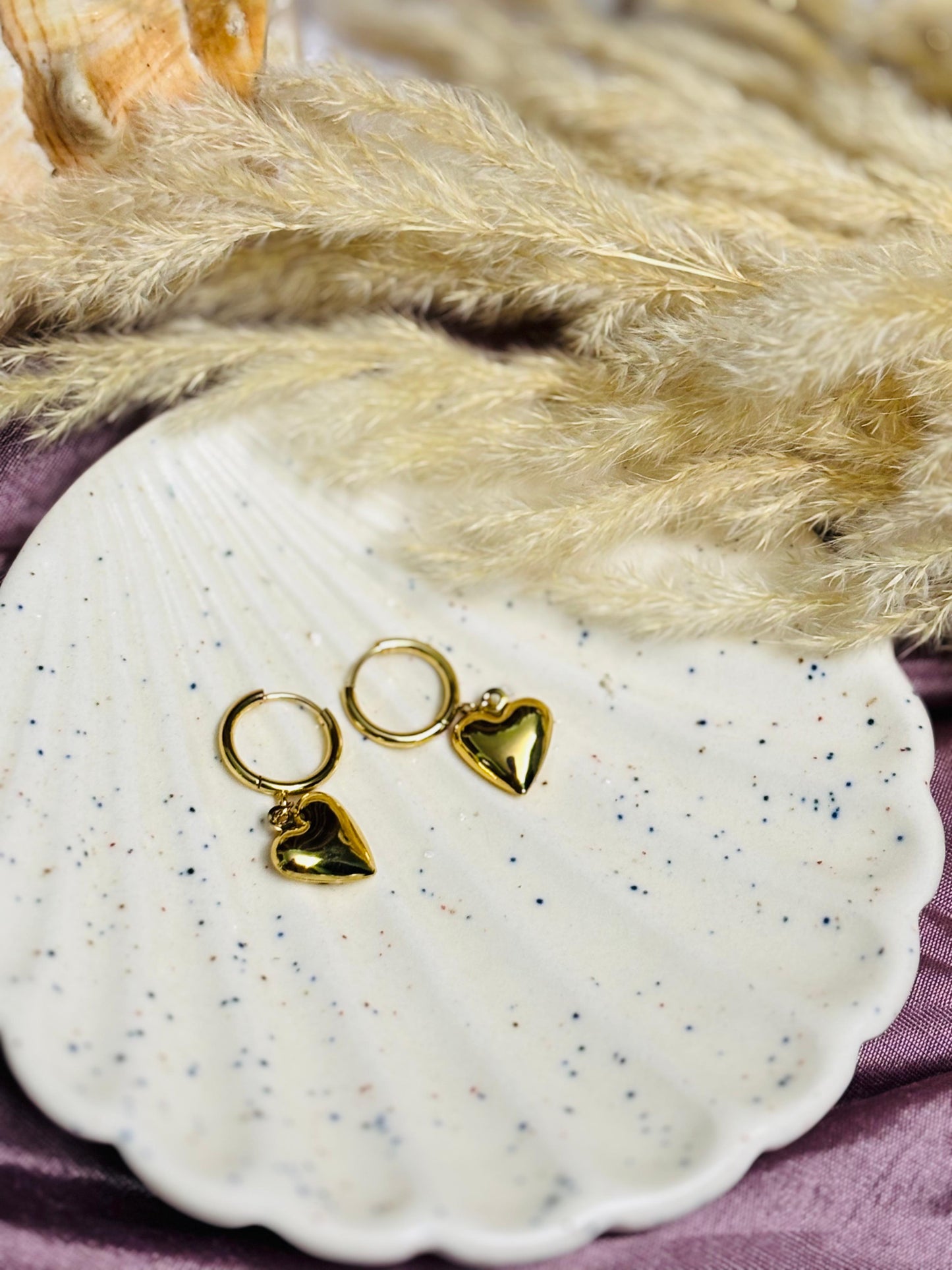 Elegant Gold Heart Earrings