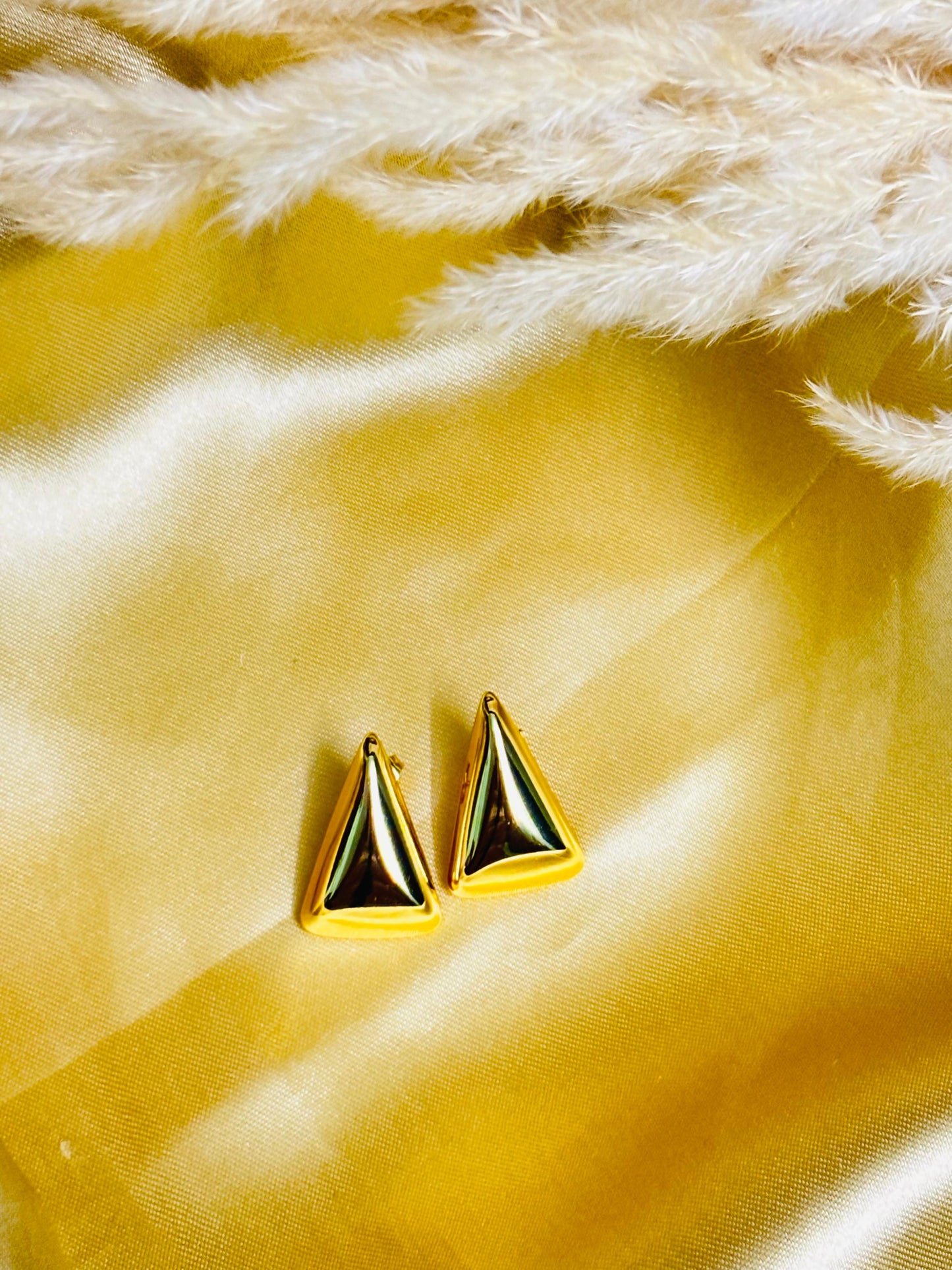 Geometric Triangle Gold Earrings