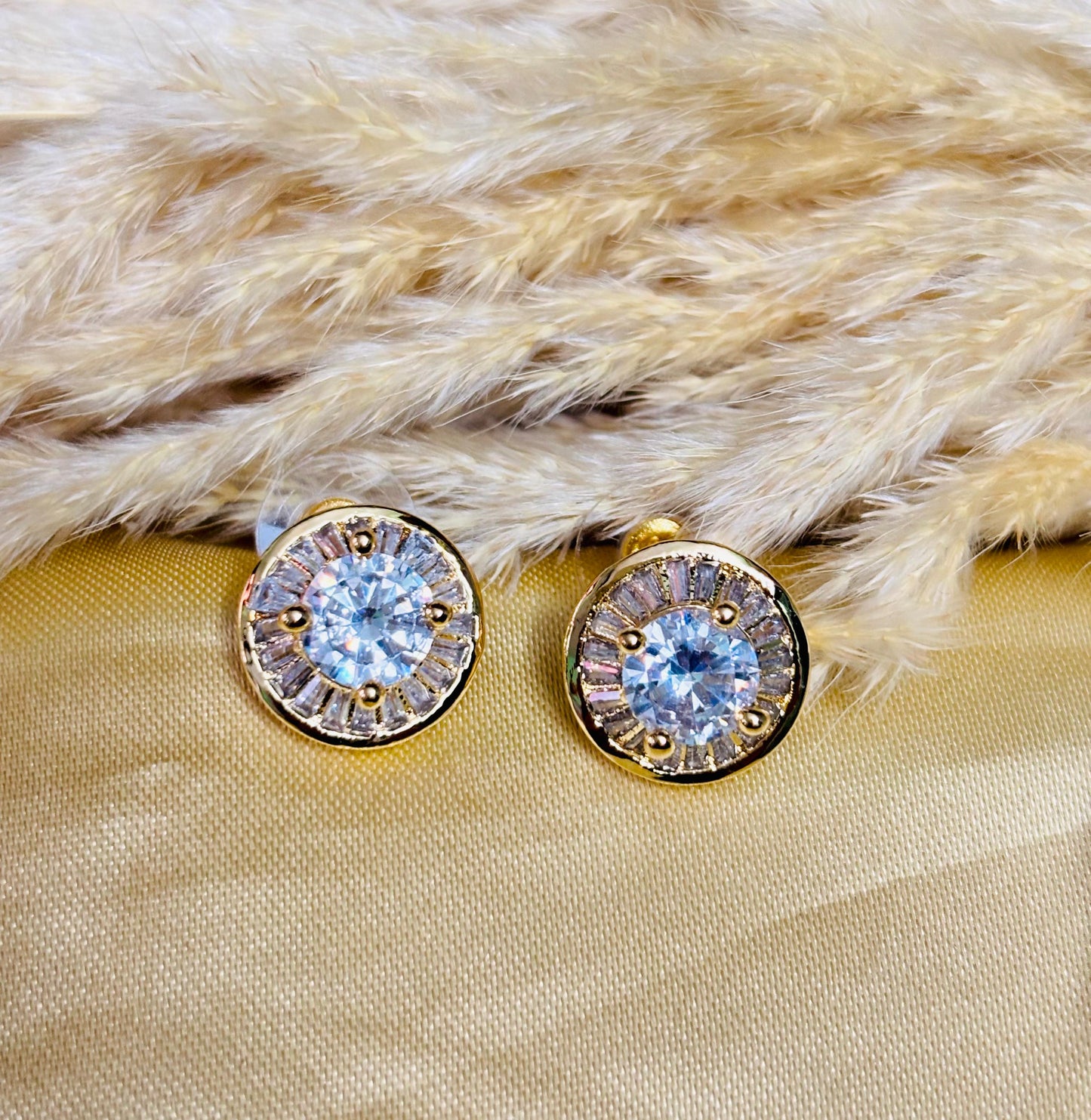 Radiance Elite 18K Gold-Plated Diamond Studded Tops