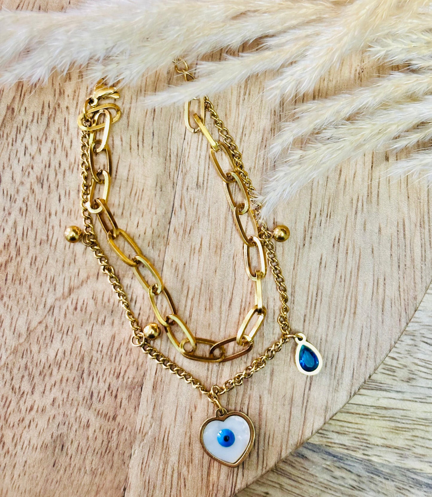 Adjustable Mystic Guardian Double Layer Evil Eye Bracelet