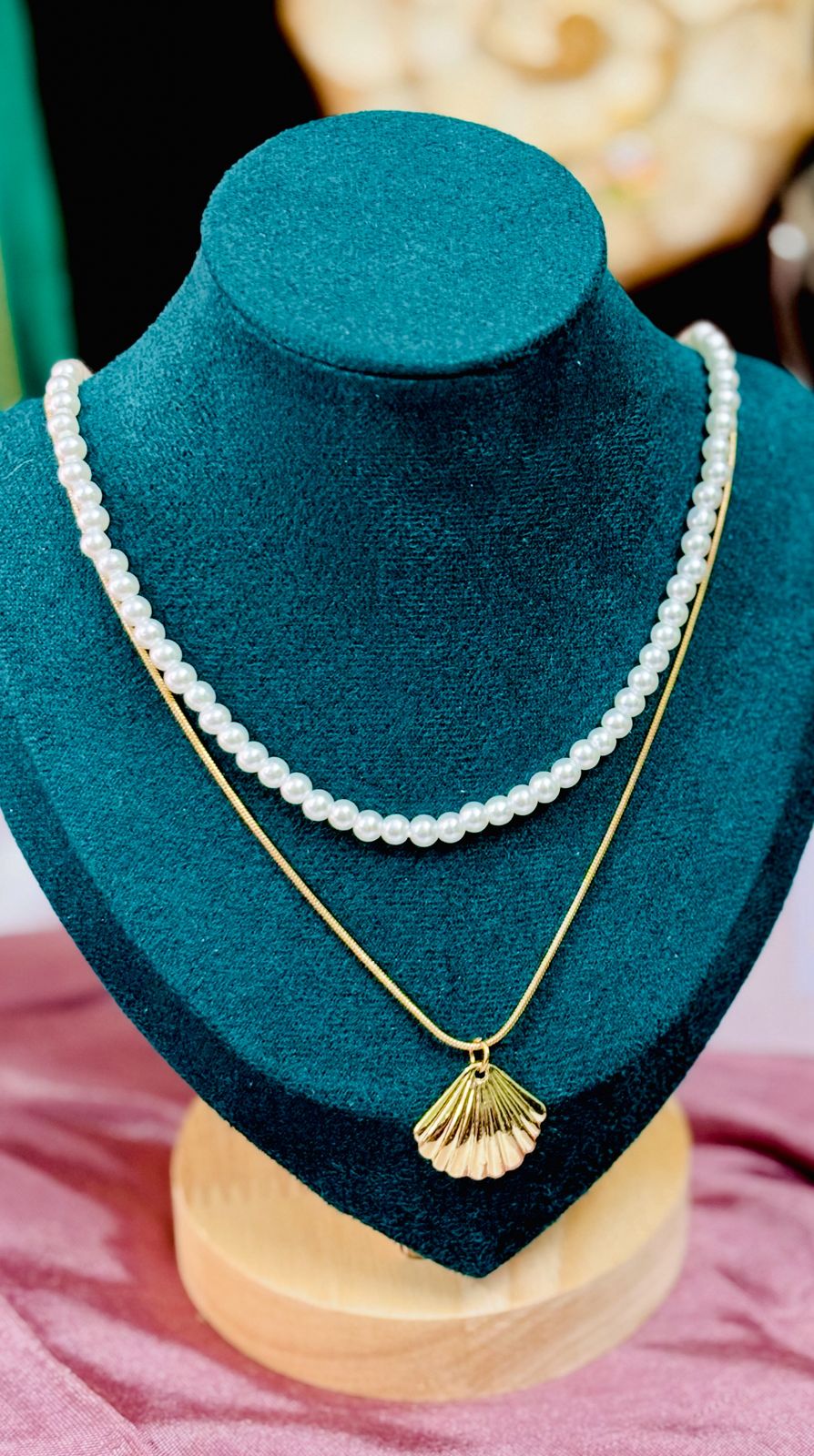 Coastal Shell Charm Chain Pendant