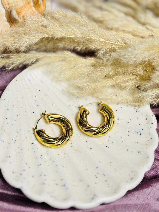 Golden Glow Hoop Earrings