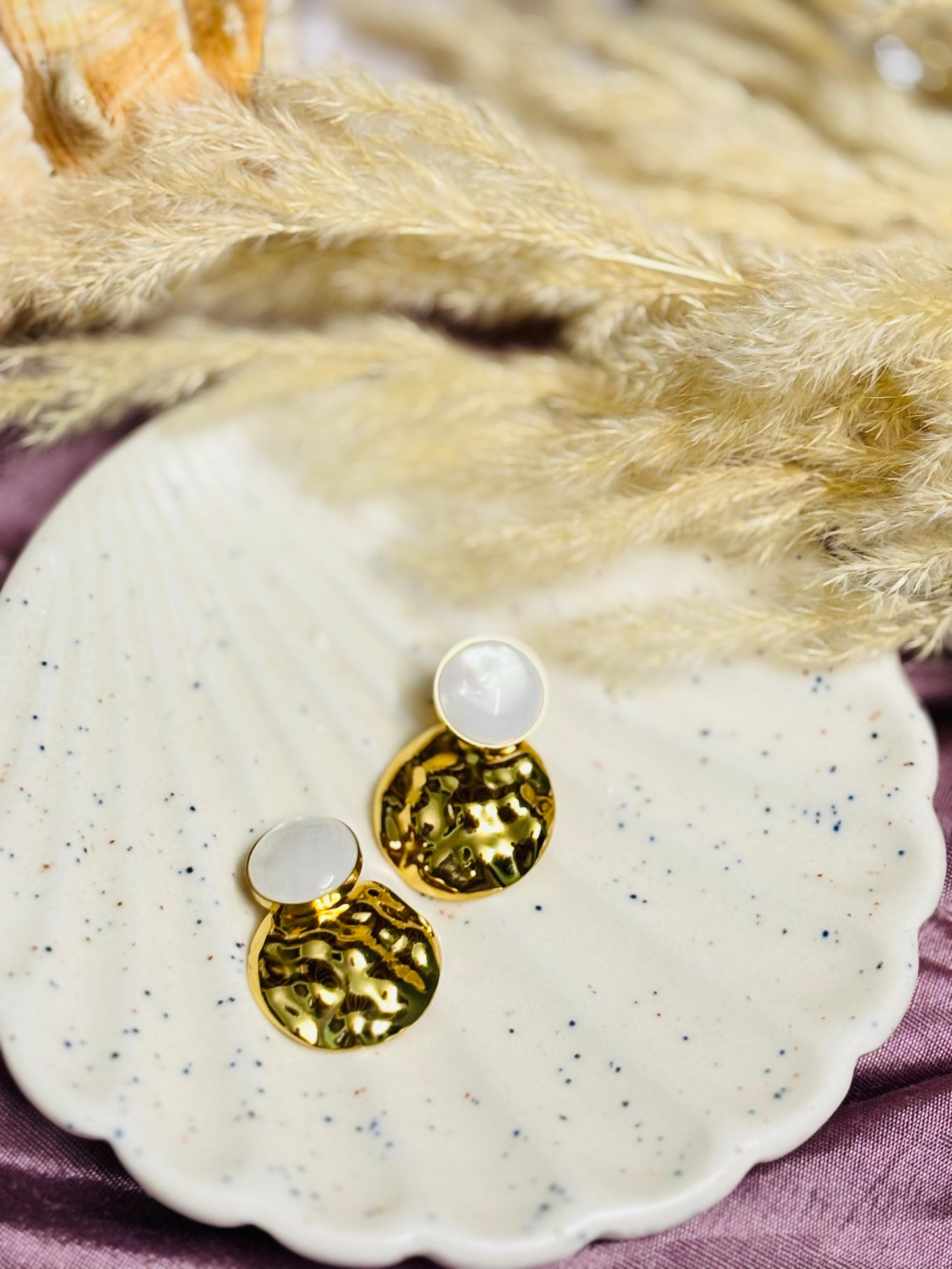 Lustrous Pearl Drop Gold Filigree Earrings