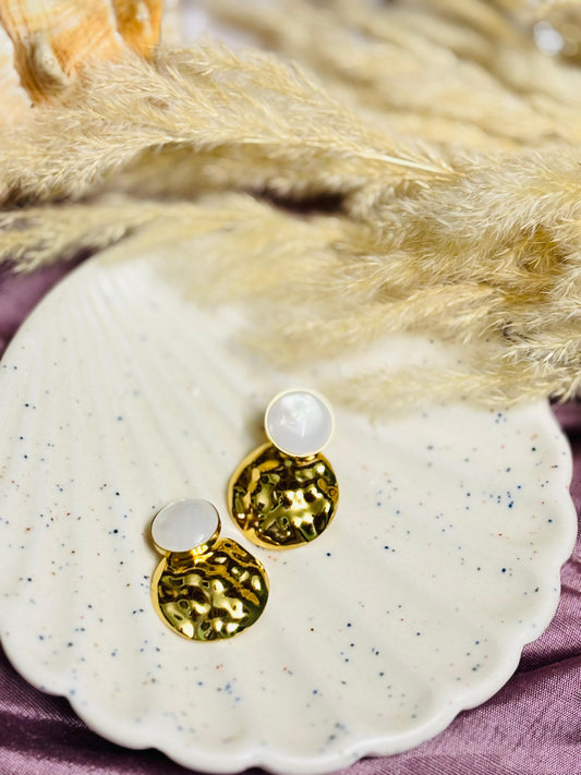 Lustrous Pearl Drop Gold Filigree Earrings