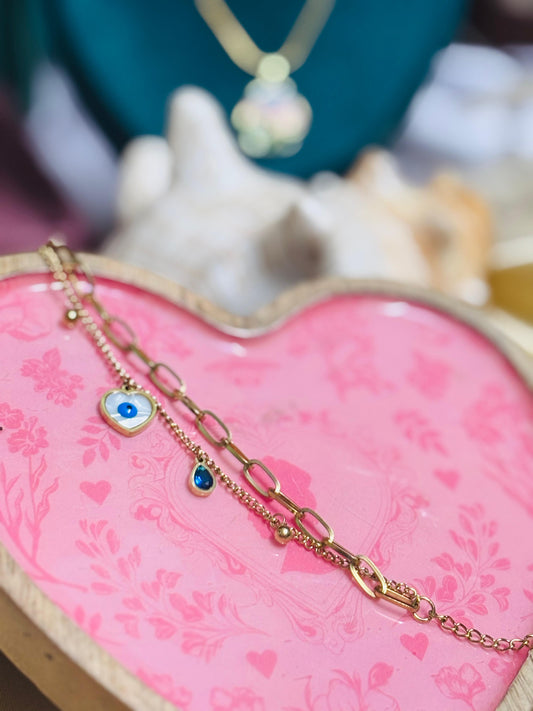 Adjustable Mystic Guardian Double Layer Evil Eye Bracelet