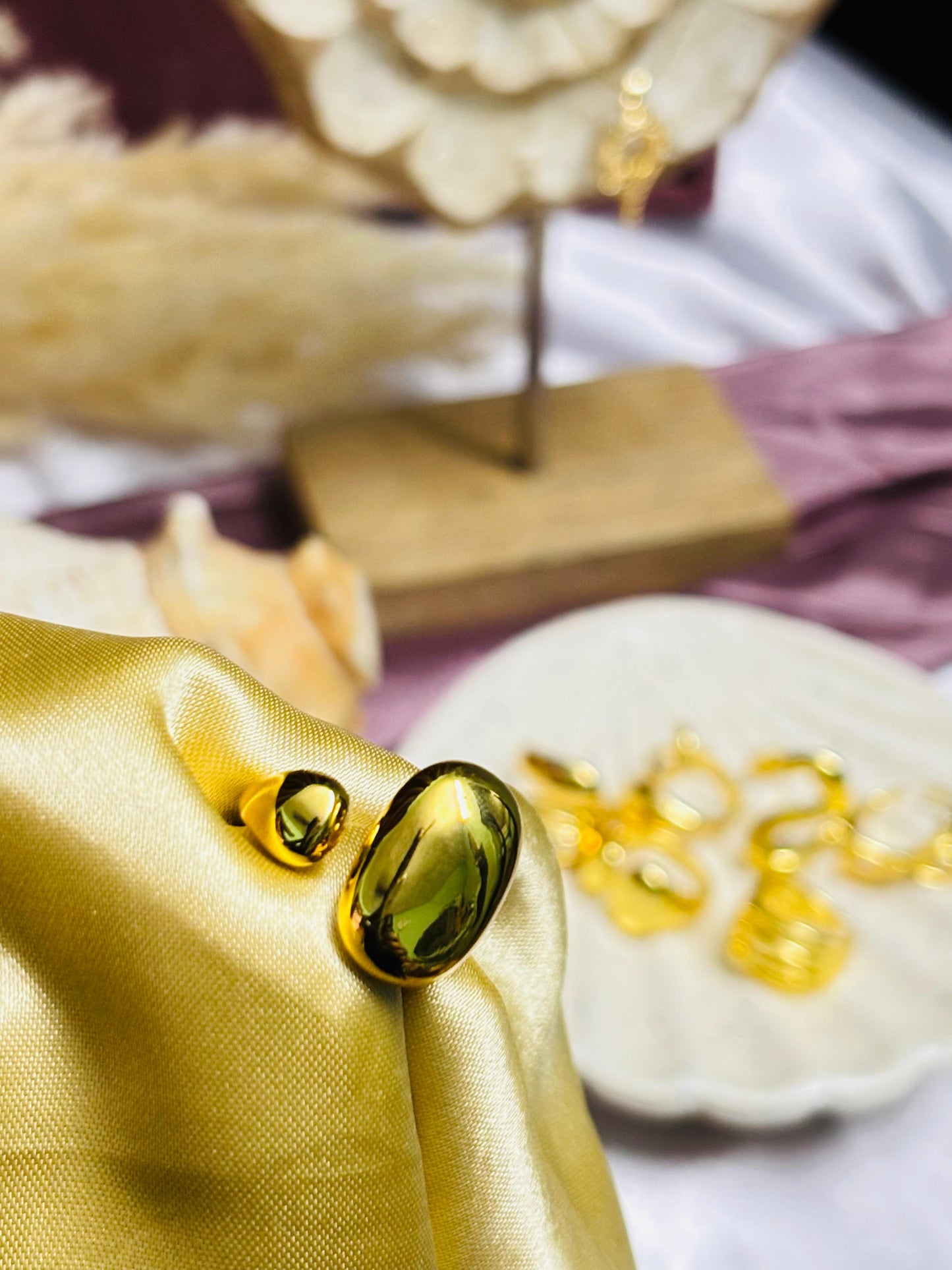 Adjustable Luna Drop Ring