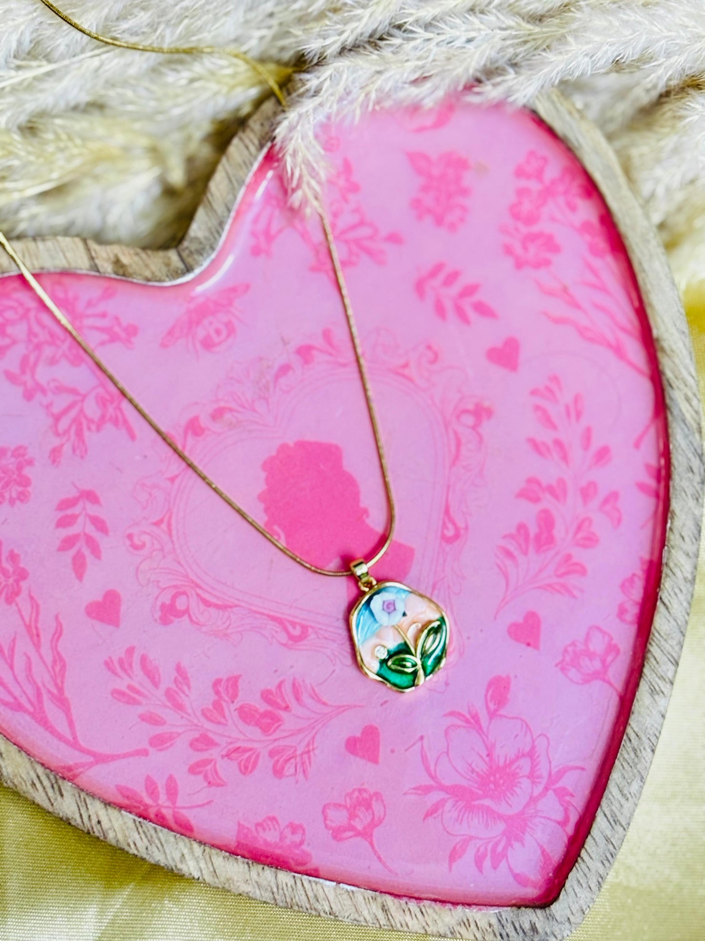 Golden Blossom Raisin Rose Pendant Chain