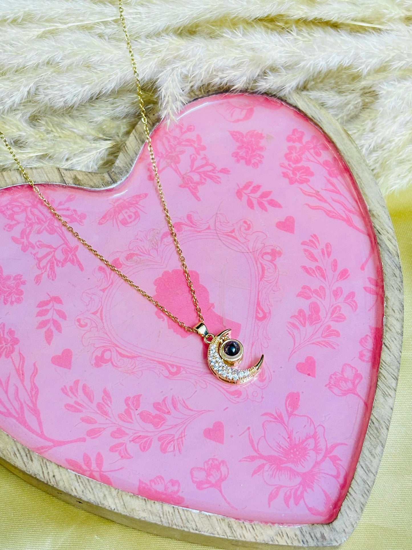 Lunar Elegance Stone Pendant Chain