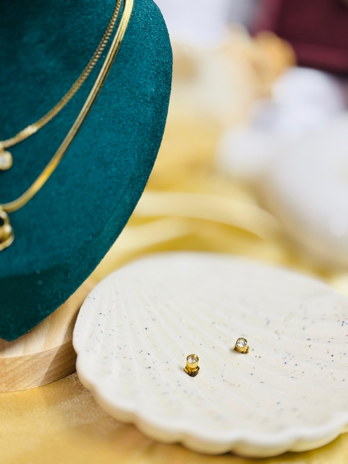 Elegant Heartstone Duo Set Of Pendant Chain