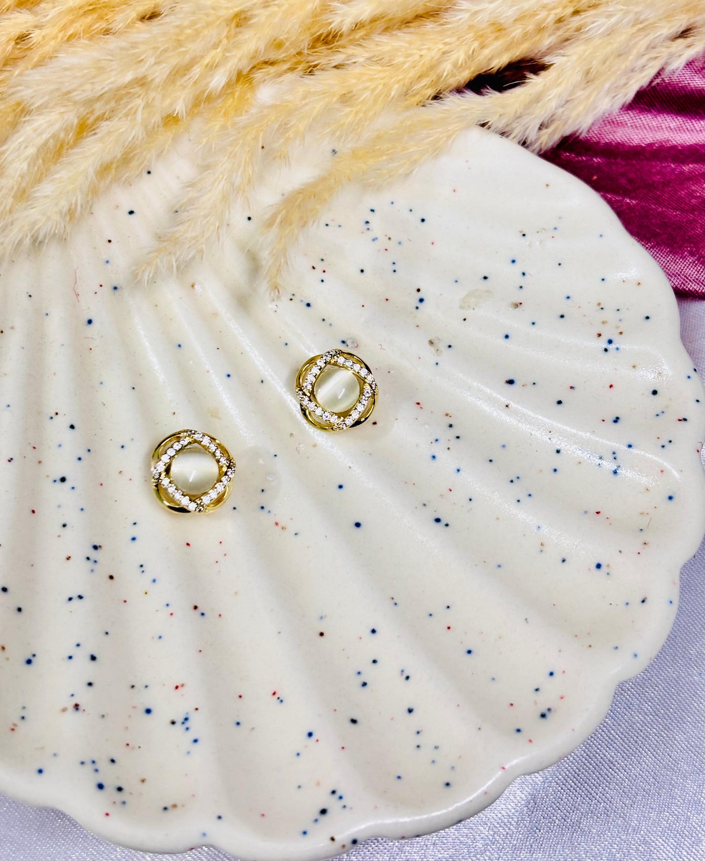 Radiant Zigzag Diamond Earrings in 18K Gold Plating