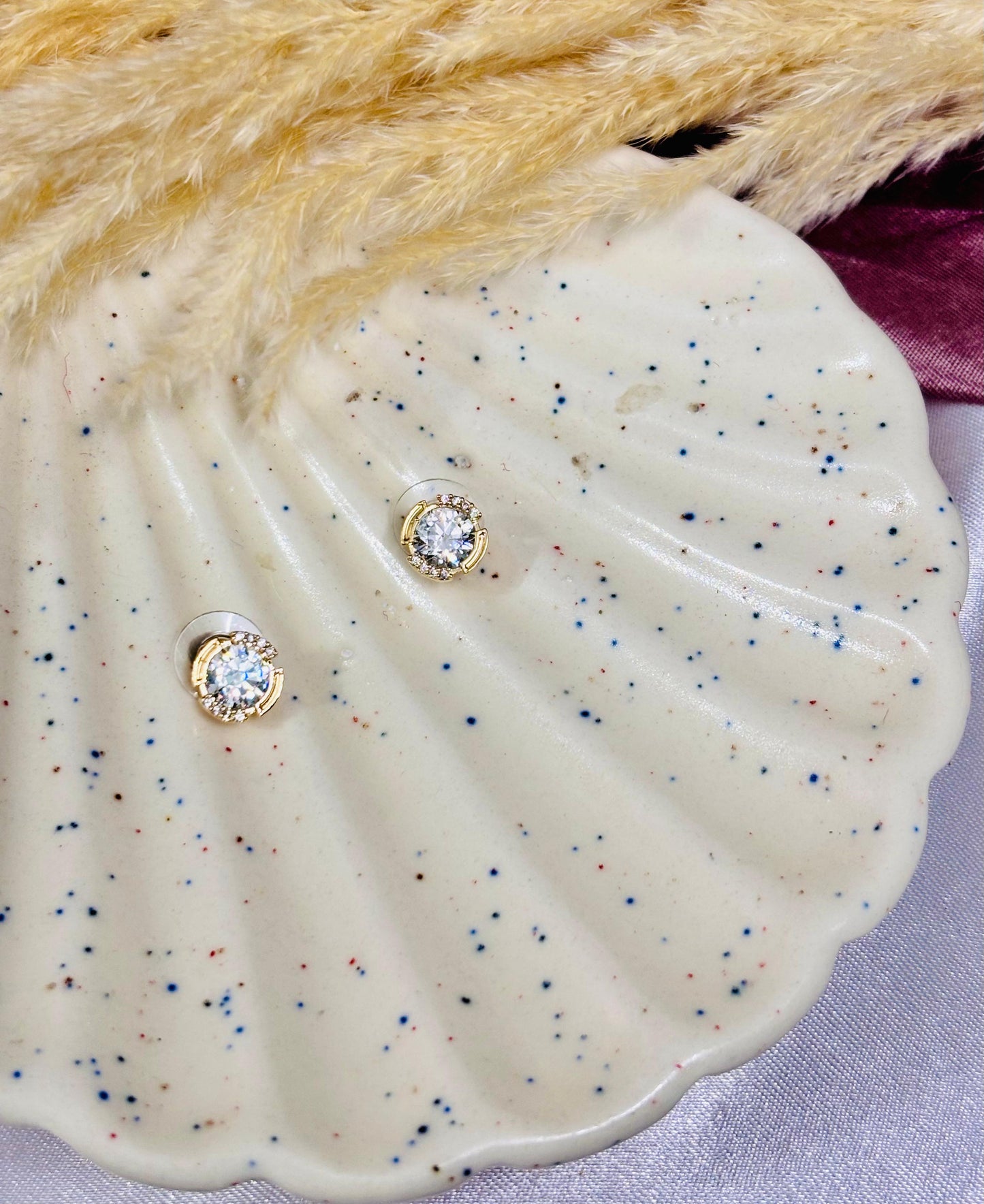 Radiant Petite 18K Gold-Plated Diamond Studs