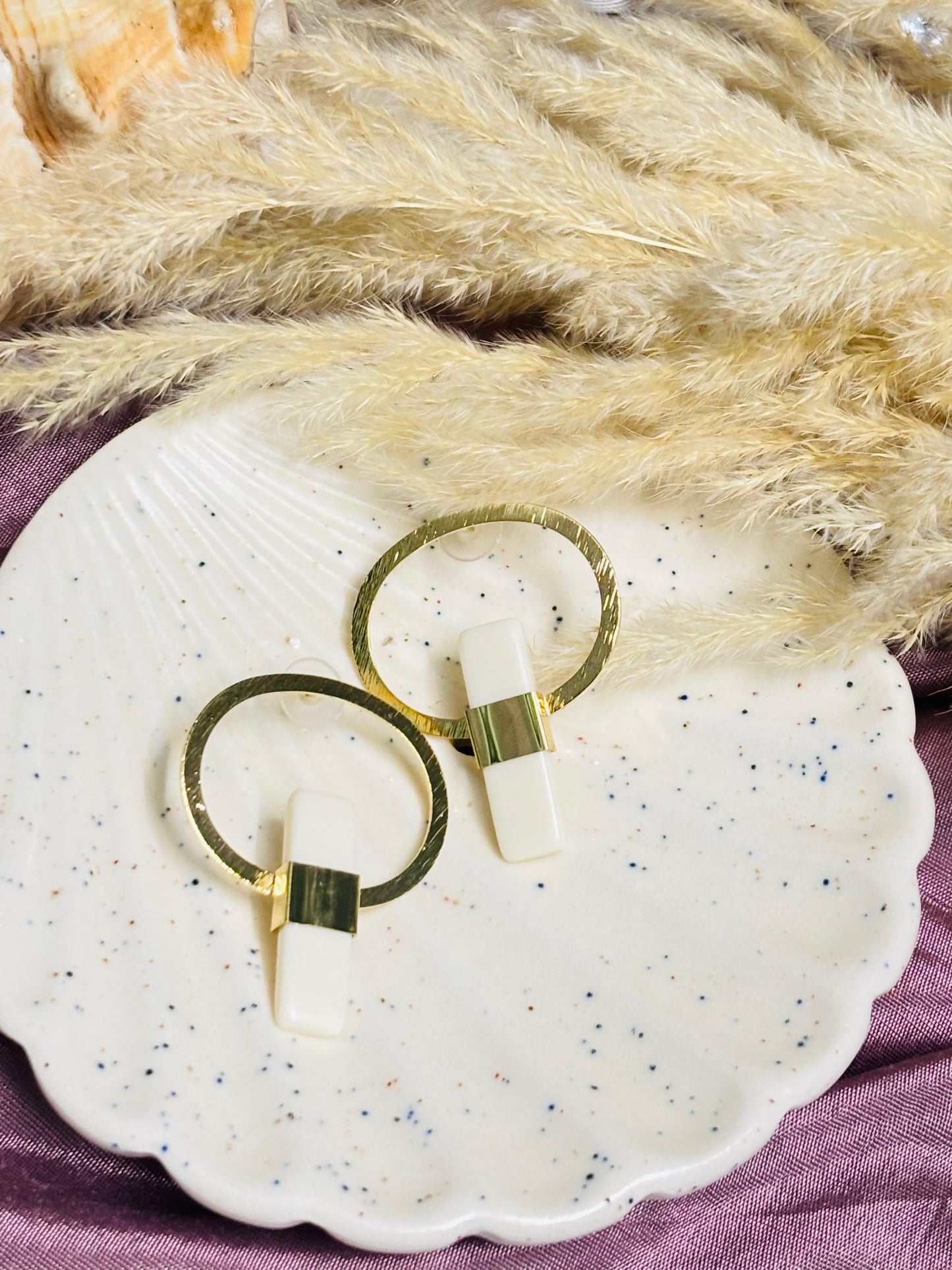 Geometric Harmony Hoop Earrings