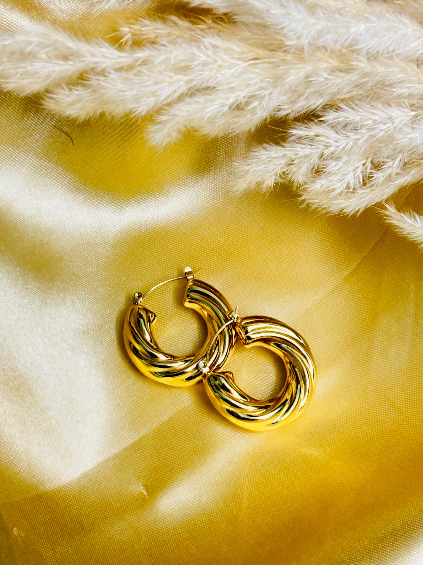 Golden Glow Hoop Earrings