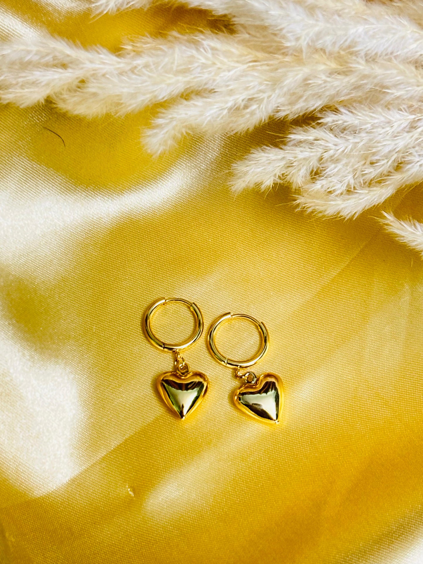 Elegant Gold Heart Earrings