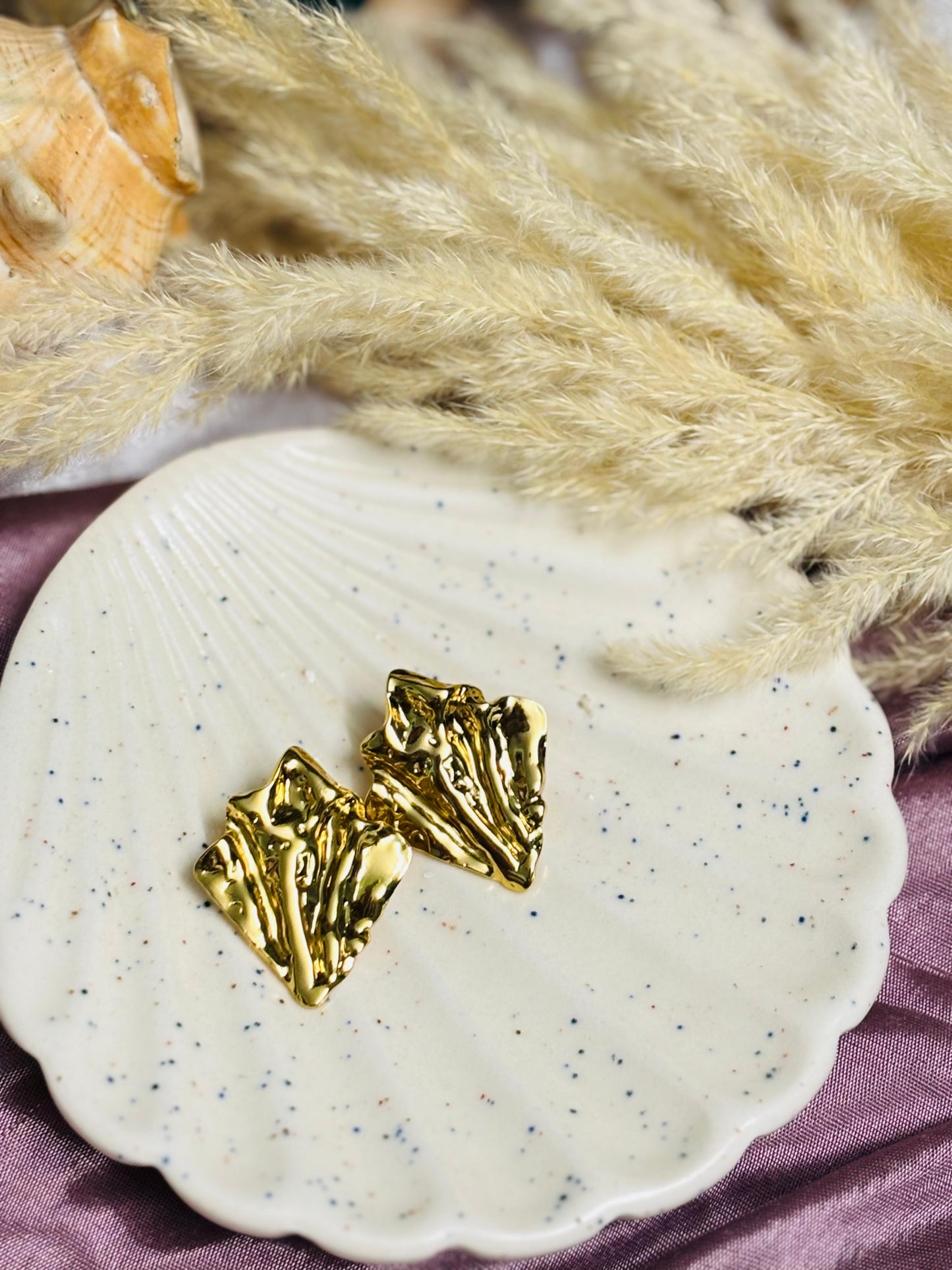 Prismatic Foil Triangle Earrings