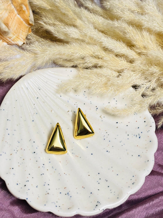 Geometric Triangle Gold Earrings
