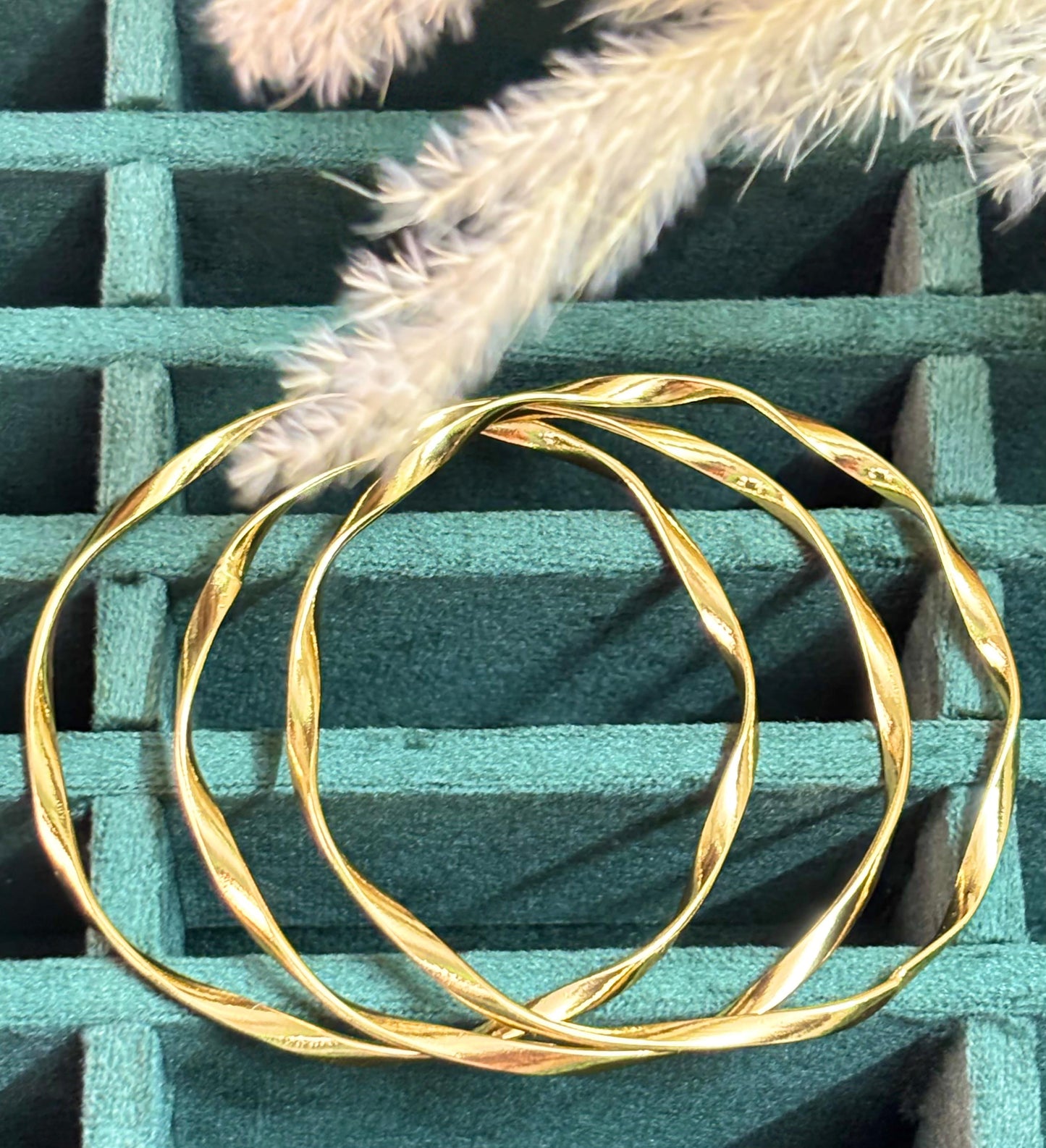 Adjustable Oceanic Waves Tri-Bangle Collection | Set of Two