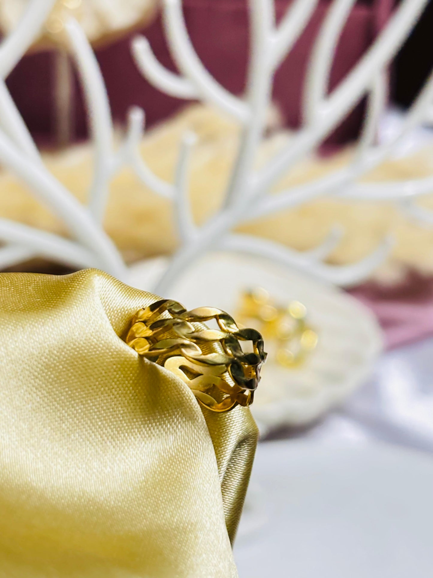 Adjustable Auric Mesh Ring