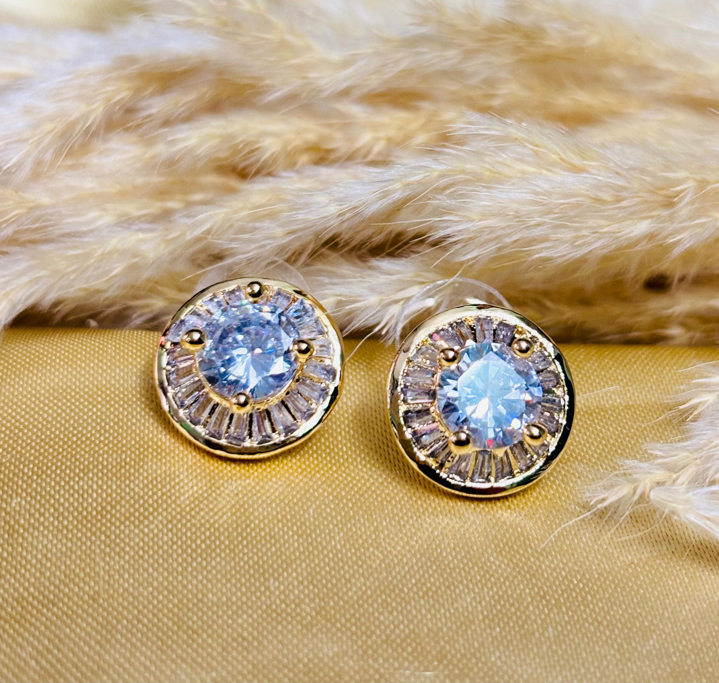 Radiance Elite 18K Gold-Plated Diamond Studded Tops